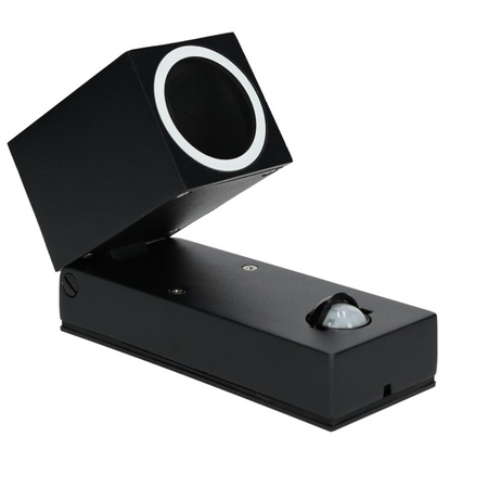 Vonkajšie nástenné svietidlo LED GU10 IP44 Black Sensor QUAZAR 15 LX KOBI
