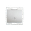 Spínač NO pre zvonček 10A Square Silver LOGI Kanlux