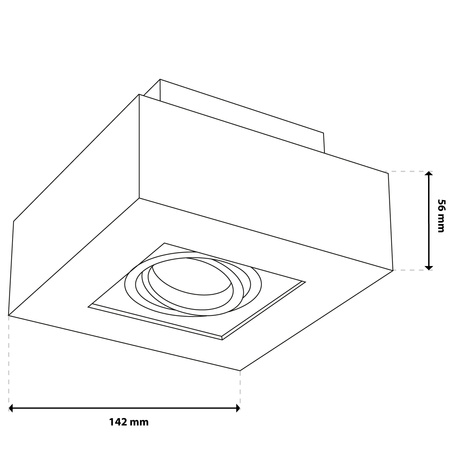 Povrchová montáž HALOGEN Movable SPOT GU10 Square Black AURI LUMILED