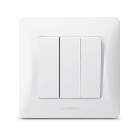 3gangový trojcestný spínač 10A na povrch biely BINERA VIDEX