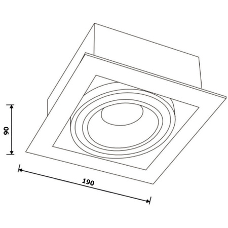 Halogénové svietidlo GU10 ES111 Square Black CANIS LUMILED