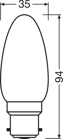 LED žiarovka B22d B35 4,8W = 40W 470lm 2700K teplá biela 300° Dimmable Ledvance