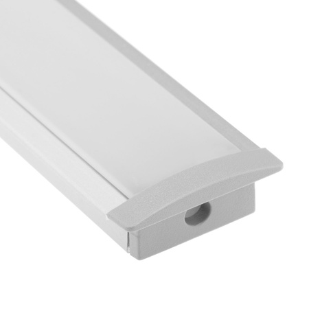 Profilová koncovka KM39K-S-O s otvorom sivý plast