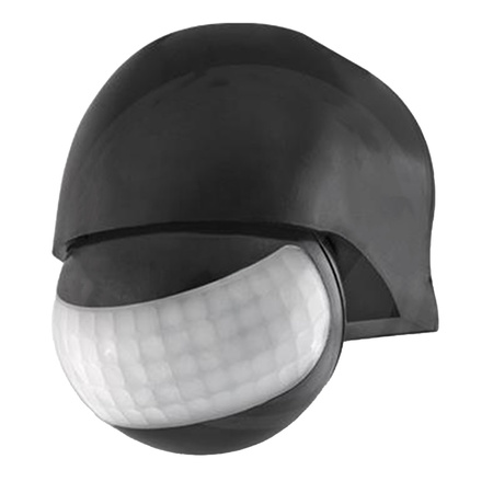 Vonkajší PIR senzor pohybu a súmraku nastaviteľný čierny IP44 180° Masterled