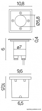 LED svietidlo na zem ST 5024 B square 1W 86lm 3000K IP67 Su-Ma