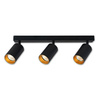 Nástenné svietidlo na povrchovú montáž Pohyblivé 3x GU10 čierne zlaté matné Eris Masterled