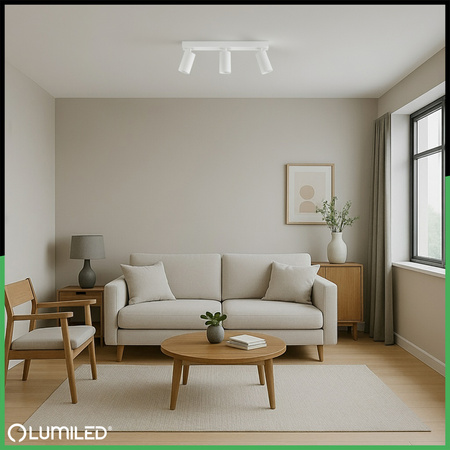 SPOT TUBA stropné svietidlo Reflektor Halogénové svietidlo 3x GU10 TABULA LUMILED