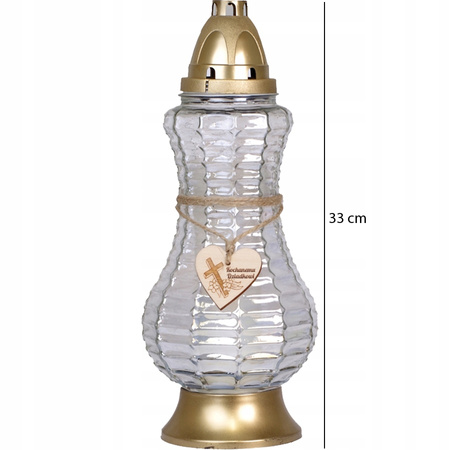 6x Sklenená sviečka pre drahého starého rodiča na hrob 40h za príspevok Celoročne 33cm