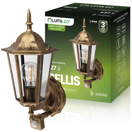 Záhradné svietidlo Vonkajšie nástenné svietidlo E27 LED Senzor pohybu BELLIS LUMILED