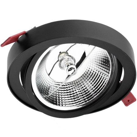 Zápustná montáž GU10 AR111 14cm kruhová čierna CARPI LUMILED