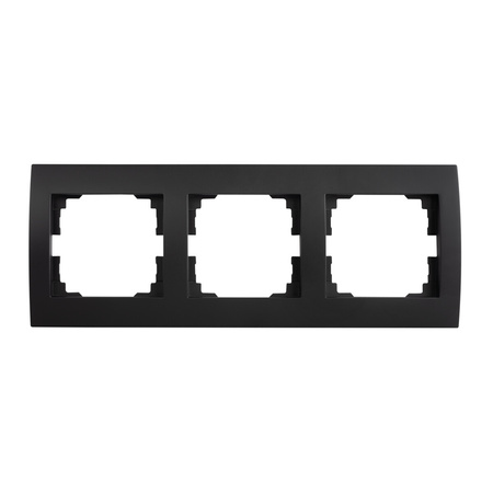 Trojitý horizontálny rámik na povrchovú montáž pre zásuvku čierny LOGI Kanlux