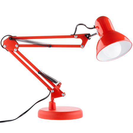 Stolová kresliaca lampa E27 TOBI Red Lumiled + stolový držiak