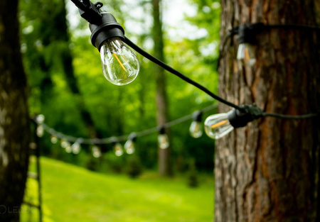 Záhradná vonkajšia svetelná reťaz Girland 10 m 10x E27 NARCI Lumiled