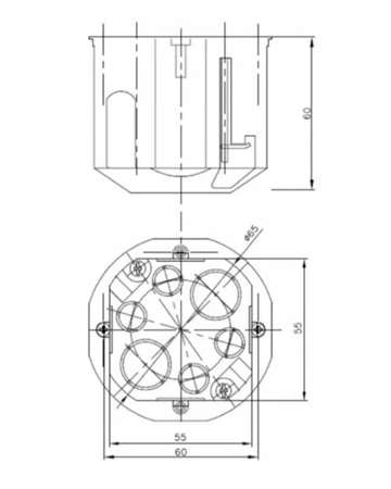Inštalačná krabica pod omietku PK-60 hlboká spojovacia svorkovnica PAWBOL