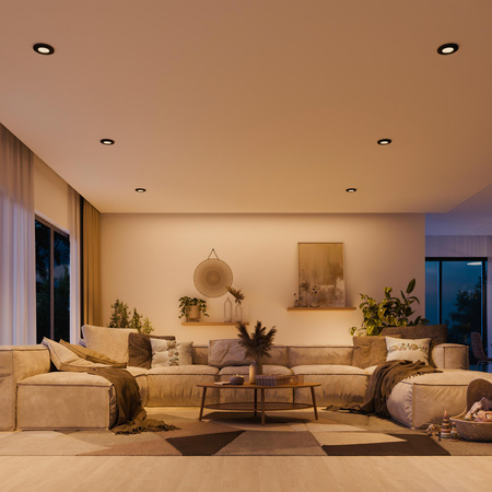 LED GU10 zapustená podhľadová montáž hliníková kruhová čierna Peridot Philips