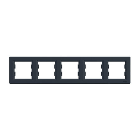 Horizontálny 5gangový rám pre 5gangový zásuvkový systém Asfora antracit