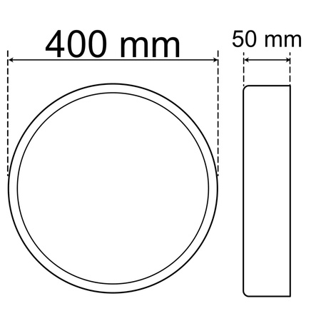 Plafond LED stropné svietidlo 36W 4000K CRI>85 HOUSTON čierne 40cm