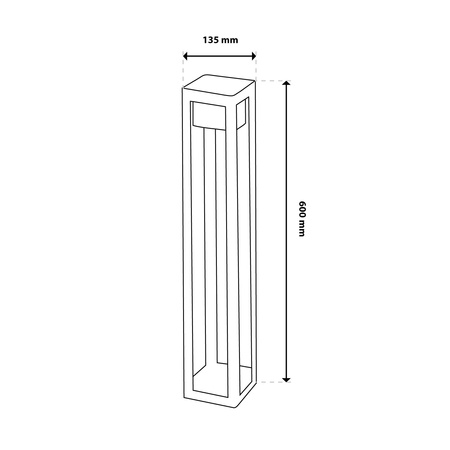LED 12W 3000K 60cm čierna QUERCUS LUMILED Vonkajšia stojaca záhradná lampa