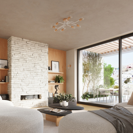 Stropné svietidlo 4x E27 Prírodné drevo Biela Timbo Peach Puff SL.1665 Sollux