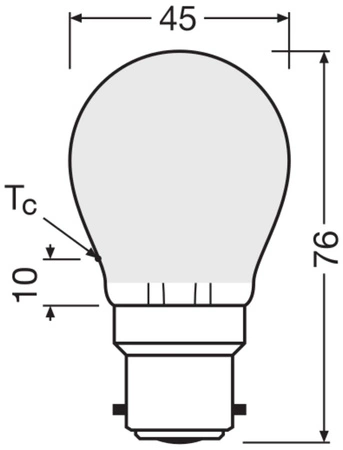 LED žiarovka B22d P45 4W = 40W 470lm 2700K teplá biela 300° Ledvance