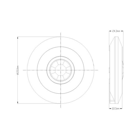 Stropný 360° snímač pohybu a súmraku PIR Slim Masterled
