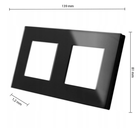 Masterled Dvojitý sklenený zásuvkový rám čierny