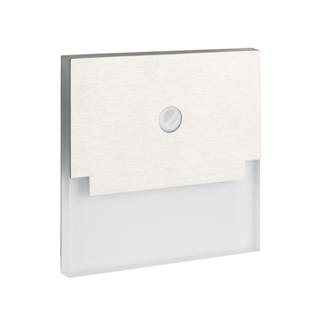 Schodiskové svietidlo LED 0,8 W 13 lm 3000 K 12V, teplá biela štvorcový senzor pohybu a súmraku Silver Sabik Kanlux