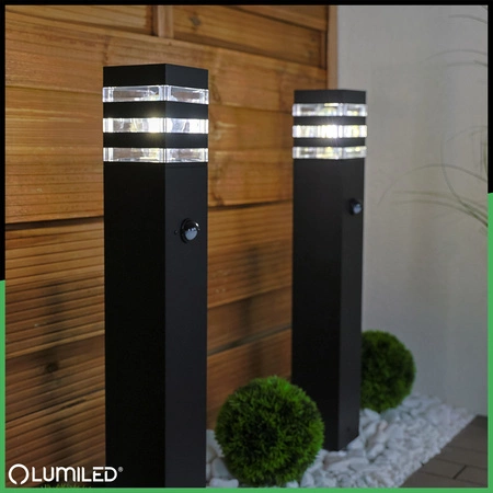 Záhradný stĺp Vonkajší stojaci E27 LED pohybový senzor TAXUS 2 60cm LUMILED