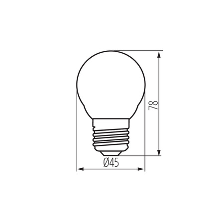 LED žiarovka E27 Edison G45 6W = 60W 806lm 4000K neutrálna biela Clear XLED Filament Kanlux