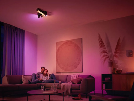 LED reflektorové stropné svietidlo 37,6 W 2960 lm IP20 Biela a farebná atmosféra RGB + TW Black Smart SMART Zigbee Bluetooth Centris Philips HUE