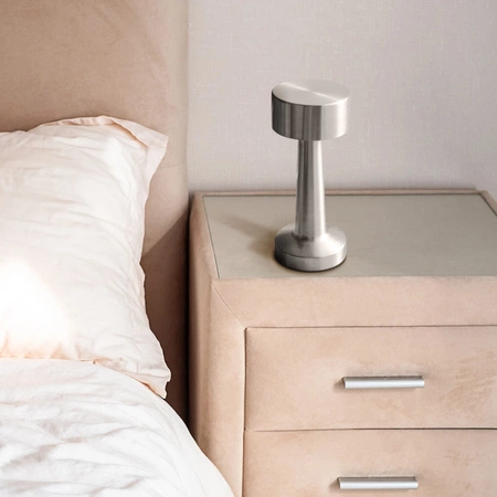 Jednoducho Sanico Goldlux Dekoratívna stolová LED lampa Silver Stmievateľná stolová lampa