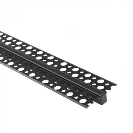 Hliníkový LED profil pre sadrokartón REGIPS Zapustená zapustená montáž Čierna 1m s difúzorom Čierna pre LED pásy + krytky Séria Ecolight GPW