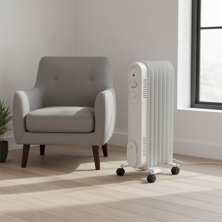 Olejový ohrievač 1500W 3 stupne výkonu biely Sanico Goldlux