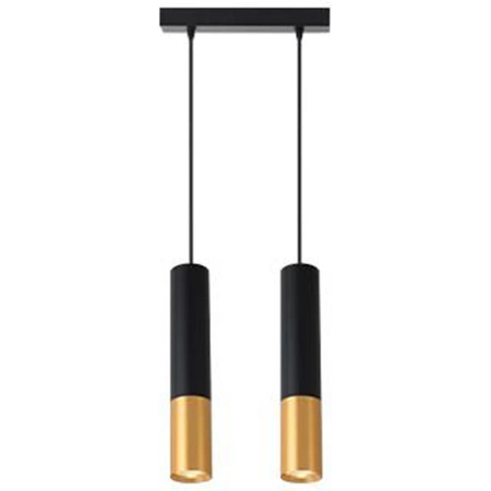 Stropné závesné svietidlo 2x GU10 nastaviteľné čierne zlaté matné Keon Masterled