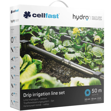 Kvapkové zavlažovanie Kvapkové vedenie pre riadky plantáží Hydro Kit 50m CELLFAST