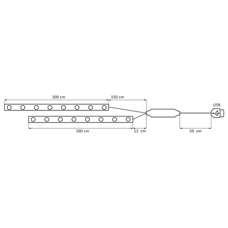 LED pásik RGBw 8W 120° čierny stmievateľný Sanico Goldlux