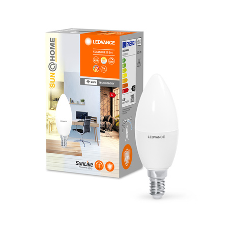 LED žiarovka E14 4,9W = 25W 425lm CCT Stmievateľná SMART+ WiFi Sun@Home Ledvance