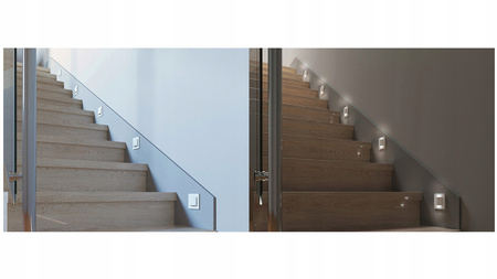 Schodiskové svetlo LED 1,5 W 30 lm 3000K, teplá biela Square Black Erinus Kanlux