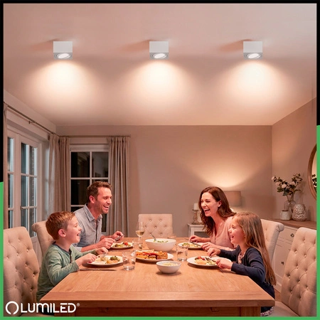 HALOGEN TUBE Spot Movable Square White 50mm + LED 7W 3000K AMAT-S LUMILED vložka