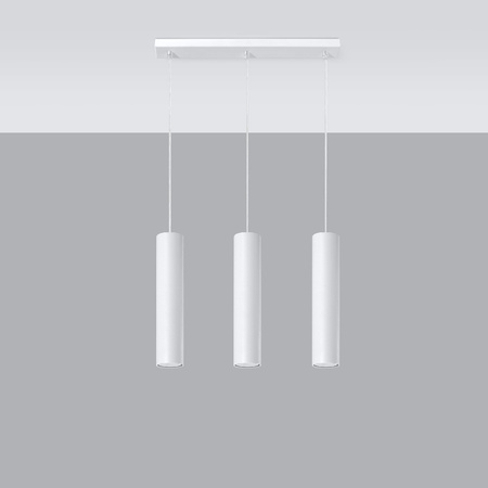 Závesné stropné svietidlo 3x GU10 Tubular White Modern Lagos Sollux
