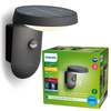 Vonkajšia solárna fasádna nástenná lampa LED 1,2 W 255 lm 4000K IP44 so senzorom pohybu a súmraku antracitová Tyla Ultra Efficient Philips