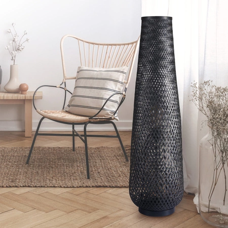 Dekoratívna stojaca lampa E27 Black BAMBOO NATURAL Sanico Goldlux