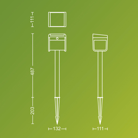Vonkajšie solárne svetlo na vankúš 69 cm LED 1,8 W 250 lm 3000K IP44 so senzorom pohybu a súmraku Ezra Ultra Efficient Philips