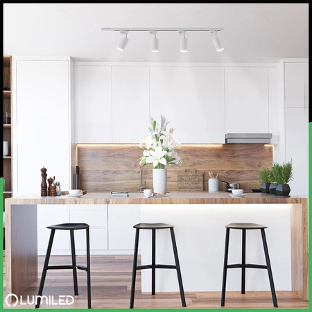 Biela jednofázová prípojnica pre koľajnicové reflektory 1,5 m LUMILED