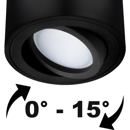 Povrchová montáž HALOGEN TUBE Spot Moving Round Black 50mm + LED 7W 3000K kazeta AMAT-S LUMILED