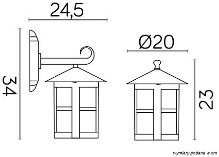 Su-Ma LED CORDOBA II K 3012/1/TD E27 vonkajšia záhradná lampa