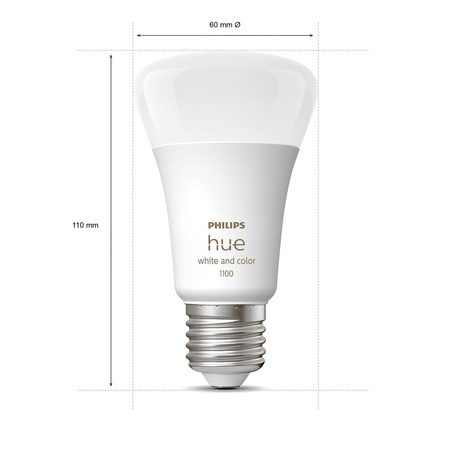 3x LED žiarovka E27 A60 11W = 75W 1055lm 2000-6500K CCT + RGB SMART Smart Bluetooth ZigBee White and Color Ambiance + Bridge Bridge + PILOT ovládač Philips HUE Starter Kit