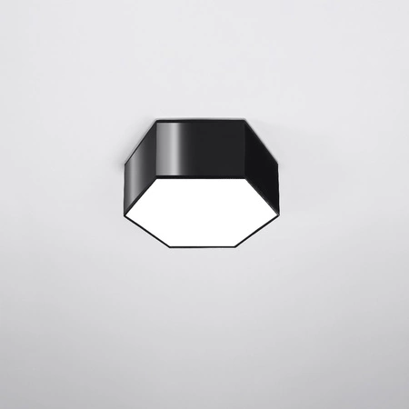 Stropné svietidlo na povrchovú montáž 2x E27 Plafond Polygonal Black Modern Sunde Sollux