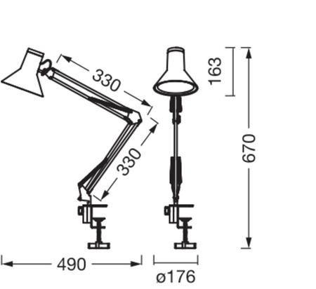 LED stolová lampa Clip Nastaviteľný 9W 617lm 3000K, teplá biela stmievateľná biela Kancelárska linka Ledvance