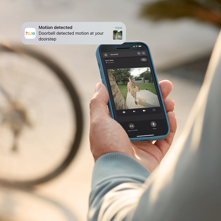 Inteligentný videozvonček s IP kamerou 2K QHD 1440p CMOS Black SMART Zigbee WiFi zvonček + biely gong Bezpečný prijímač Philips HUE